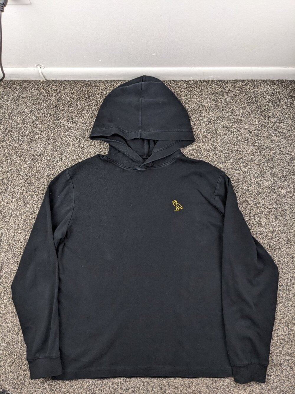 Octobers Very Own OVO Hoodie Sweatshirt Lightweight Cotton Black Mens Large